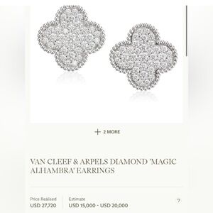 Luxury Clover Arpels Earrings 18k white gold